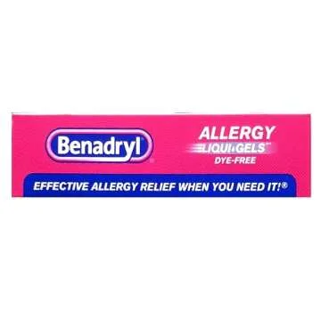 JOHNSON & JOHNSON CONSUMER M147 Benadryl Allergy, Dye Free Liquid Gels, Pack of 24