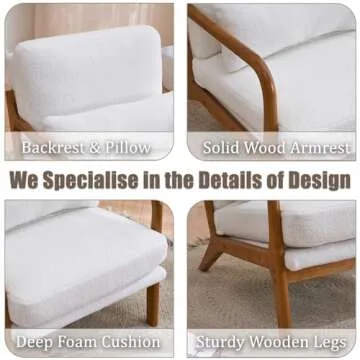 Stylish Anewome Mid Century Modern Accent Chair for Comfort