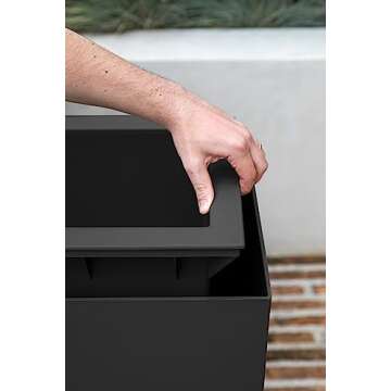 Veradek Block Series Span Plastic Planter - Tall Rectangular Planter for Indoor or Outdoor Patio/Porch | Durable All-Weather with Removable Insert Bucket | Modern Design for Plants, Flowers, Garden