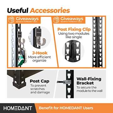 HOMEDANT Heavy Duty 5-Tier Shelving Unit for Storage