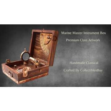 Alidade Scale Chart Collectibles Vintage Instrument Box Antique Marine Master Instrument Box-Telesco...