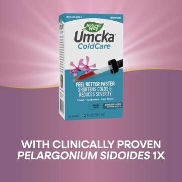 Nature's Way Umcka ColdCare Homeopathic, Shortens Colds, Sore Throat, Cough, and Congestion, Phenylephrine Free, Non-Drowsy, 2 Fl. Oz. Drops