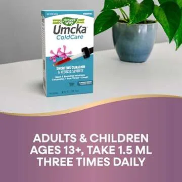Nature's Way Umcka ColdCare Homeopathic, Shortens Colds, Sore Throat, Cough, and Congestion, Phenylephrine Free, Non-Drowsy, 2 Fl. Oz. Drops