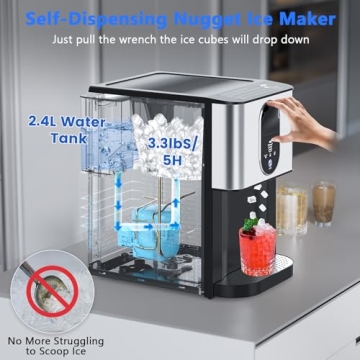 Nugget Ice Maker 44Lbs Countertop for Home and Office
