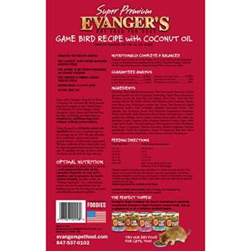 Evanger's Super Premium Gamebird Recipe with Coconut Oil Dry Food for Dogs, 33 lb Bag