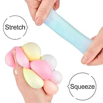 Expressions 12pc Value Pack - Squeeze Balls in Glow in The Dark Colors - Fidget Toy Stress Balls for...