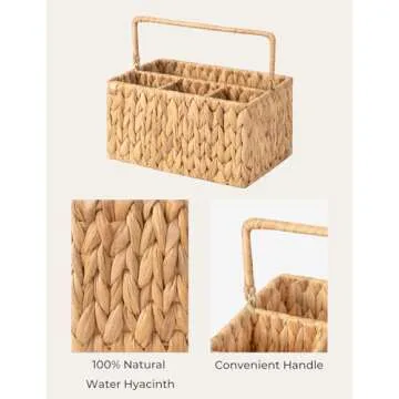 StorageWorks Wicker Silverware Organizer for Counters