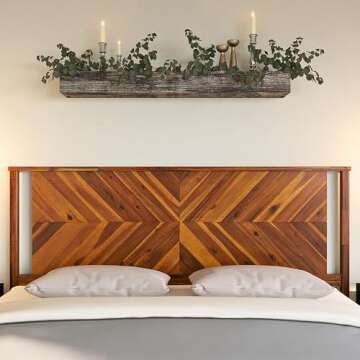 Bme Vivian Headboard ONLY, Rustic & Scandinavian Style with Solid Acacia Wood, Easy Assembly, King, ...