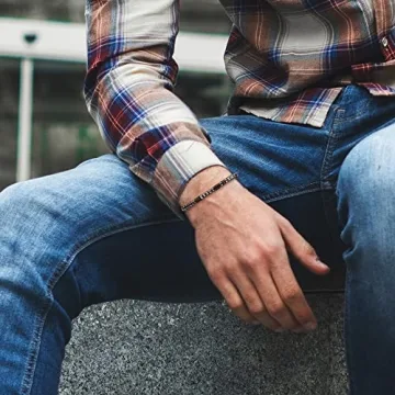 JoycuFF Handmade Silk Wrap Adjustable Bracelets for Men