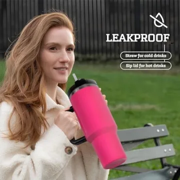 40oz Hot Pink Matte Tumbler for All-Day Cold & Hot Drinks