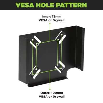 HIDEit Mounts MiniU Bracket for Mac Mini - US Patent, American Company - Steel Wall Mount, Under Desk Mount, VESA Monitor Mount for Mac Mini - Compatible with Mac Mini M1