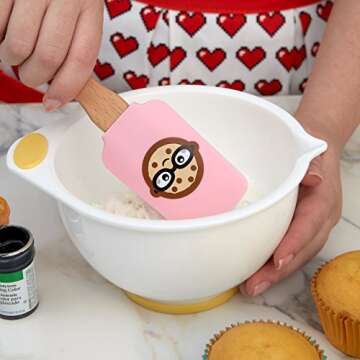 Wilton ROSANNA PANSINO Wilton Nerdy Nummies Silicone Spatulas, 2-Count Silicone Spatula Set