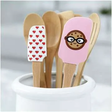 Wilton ROSANNA PANSINO Wilton Nerdy Nummies Silicone Spatulas, 2-Count Silicone Spatula Set