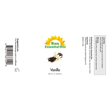 Vanilla Essential Oil 8oz by Sun Essential for Aromatherapy