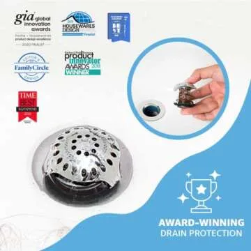 SinkShroom Ultra Revolutionary Bathroom Sink Drain Protector, Stainless Steel
