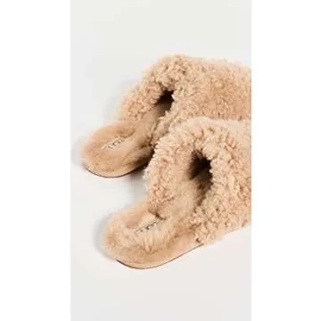 UGG Women's Maxi Curly Slide Slipper, Sand, 9