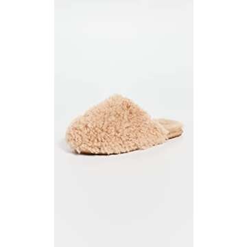 UGG Women's Maxi Curly Slide Slipper, Sand, 9