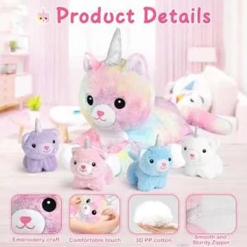 KMUYSL Plush Unicorn Kitty Toys for Girls 3-8 Years