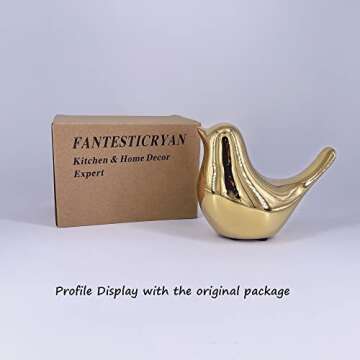 FANTESTICRYAN Small Birds Statues Gold Home Decor Modern Style Figurine Decorative Ornaments for Liv...