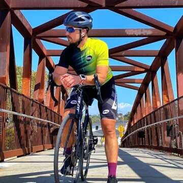 Men Cycling Clothing Set Reflective Biking Jersey with Pockets Polo Cycle Outfit Padding Shorts US L...