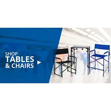 E-Z UP Tall Directors Chair, Seat 31” High, Padded Armrests and Storage Bag, Black