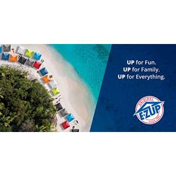 E-Z UP Tall Directors Chair, Seat 31” High, Padded Armrests and Storage Bag, Black