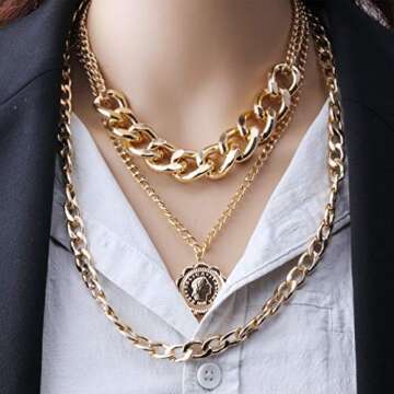 CIBIRICH Punk Chain Chunky Necklace - Stylish & Hypoallergenic