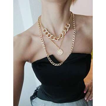 CIBIRICH Punk Chain Chunky Necklace - Stylish & Hypoallergenic
