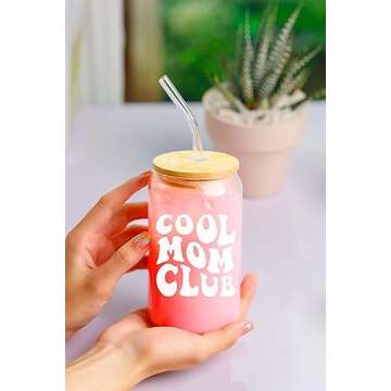 NEWELEVEN Gifts For Mom - Birthday Gifts For Mom From Daughter, Son, Kids – Unique Birthday Present Ideas For Mom, New Mom, Mom To Be, Wife From Daughter, Son, Husband - 16 Oz Coffee Glass