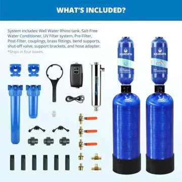 Aquasana Whole House Well Water Filter System - Softener Alternative w/ UV Purifier, Salt-Free Descaler, Carbon & KDF Media Filters Sediment 97% Of Chlorine 500,000 Gl- EQ-WELL-UV-PRO-AST