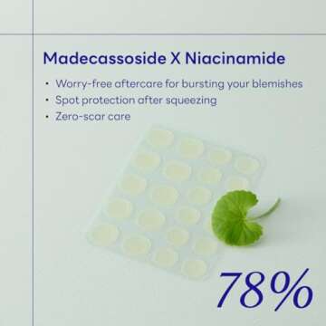 MEDIHEAL Derma Clear Madecassoside Blemish Spot Patch (44 Counts) - Acne Spot Protection, Spot Fast Healing with Madecassoside & Niacinamide
