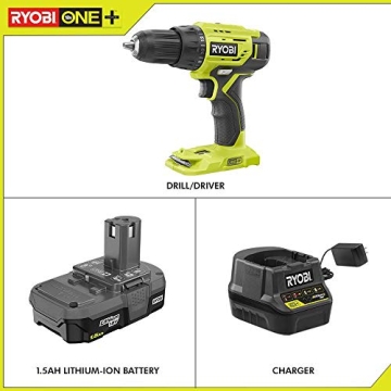 RYOBI 18V ONE+ Cordless Drill/Driver Kit with Battery