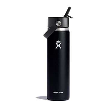 Hydro Flask Wide Mouth Flex Straw Cap Black 24 Oz - Ultimate Hydration Solution