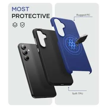 SSLOTSCASE for Samsung Galaxy S24 FE Case [Support Wireless Charging] Raised Edges Protect Camera & Screen, Slim Durable Protective Phone Case Cover for Samsung S24 FE 5G 2024, Blue