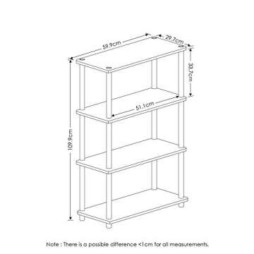 Furinno Turn-N-Tube 4-Tier Shelf Rack - Stylish Storage Solution