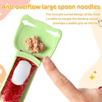 Happy Spoon Cat Treat Dispenser - 3pcs Squeeze Feeder