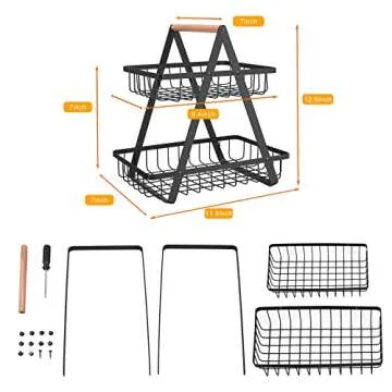 Mahueeol 2 Tier Fruit Basket for Kitchen Countertop