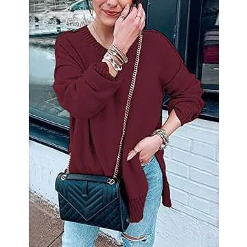MEROKEETY Women's Casual Side Split Pullover Sweater