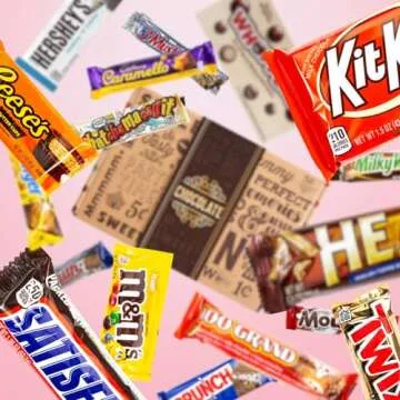 VINTAGE CANDY CO. CHOCOLATE LOVERS FULL SIZE CANDY BAR SNACK GIFT BASKET - PERFECT For Adult, College Student, Military, Teens, Woman, Man, Boy or Girl