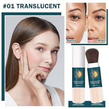 QIUFSSE Mineral Sunscreen Powder SPF Powder for Face Oil Control Long Lasting Sunscreen Powder for F...