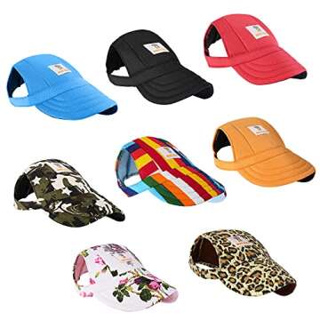 HIGH PAW Dog Sun Hat Baseball Cap Trucker Hat for Small Medium Large Dogs with Ear Holes Adjustable Drawstring Breathable Waterproof Design UV Protection Outdoor All Season, Blue