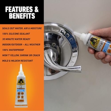 Gorilla Waterproof Caulk & Seal 100% Silicone Sealant for Any Project