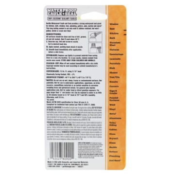 Gorilla Waterproof Caulk & Seal 100% Silicone Sealant for Any Project