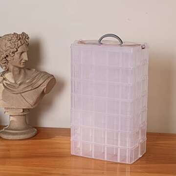 Sooyee 7 Layers Stackable Storage Container - 70 Adjustable Compartments for Toys, Crafts, Jewelry, ...
