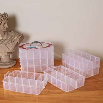 Sooyee Stackable Storage Container with 70 Compartments