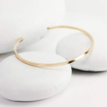Elegant Modern Twisted Square Cuff Bracelet in Gold Fill