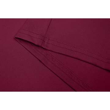 ioiom Women Fall Pure Color Maxi Skirt Bodycon Midi Skirt Wine XXL