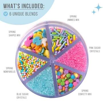 Sweets Indeed Easter Sprinkles, Spring Edible Sprinkle Mix, Heart Shapes, Jimmies, Perfect for Cake ...