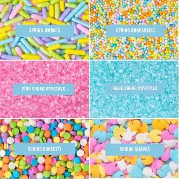 Sweets Indeed Easter Sprinkles, Spring Edible Sprinkle Mix, Heart Shapes, Jimmies, Perfect for Cake Decorations, Baking, Ice Cream, Cookies, Cupcake Topper (Easter)