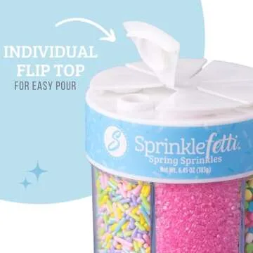 Sweets Indeed Easter Sprinkles, Spring Edible Sprinkle Mix, Heart Shapes, Jimmies, Perfect for Cake Decorations, Baking, Ice Cream, Cookies, Cupcake Topper (Easter)